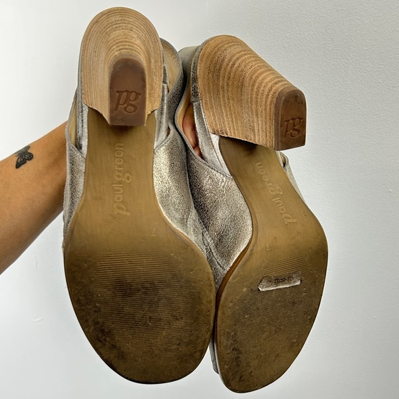 Paul Green Leather Metallic Heels - Picture 7 of 10